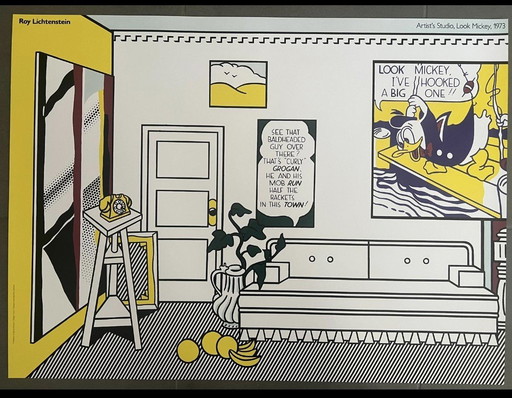 Roy Lichtenstein (1923-1997), Lithographie en couleurs Donald Duck "Look Mickey", édition 1973