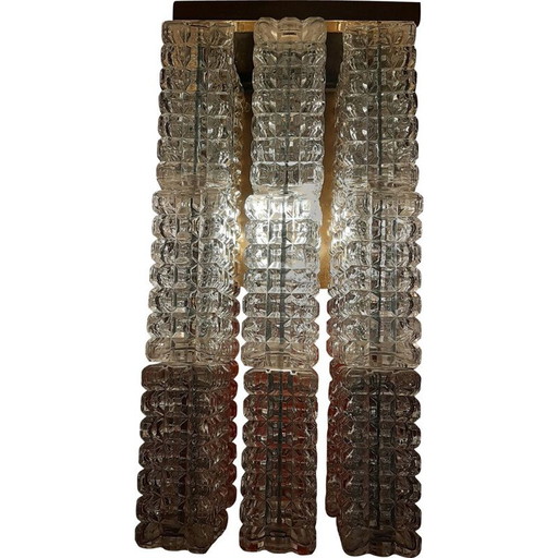 Par de apliques de cristal vintage, Italia 1970