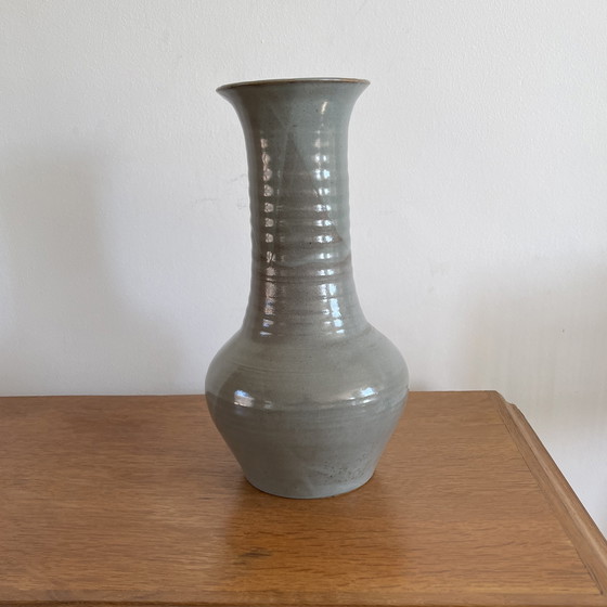 Image 1 of Signed glazed stoneware vase