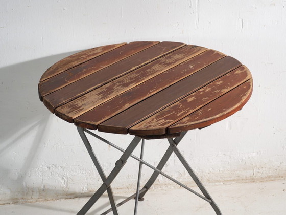 Antique folding garden table in wood and iron – Central Europe, circa 1950 – Rustic (photo 16 of 40)