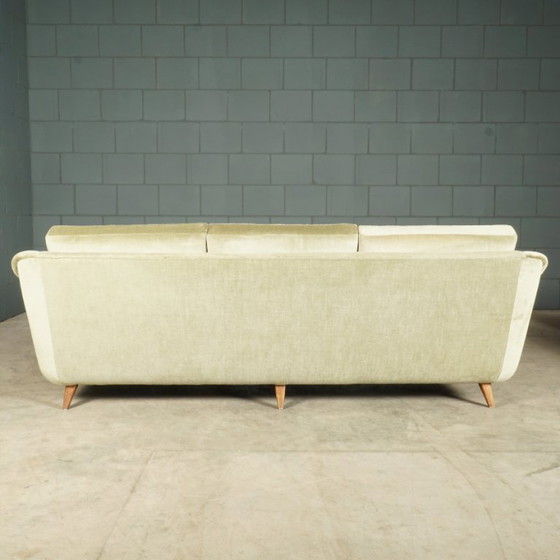 Canapé d'angle vintage / Canapé de groupe – Velours vert menthe pastel – Années 1960 – Coins salon, Velvet (photo 10 of 28)