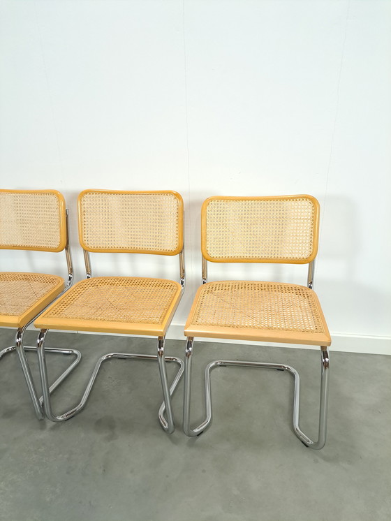 Image 1 of Italian Webbing Set Chairs With Chrome Tube Frame Vintage Chair