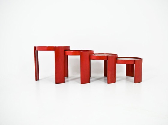 Image 1 of Satztische Modell 780 von Gianfranco Frattini für Cassina, 1960er Jahre, 4er-Set