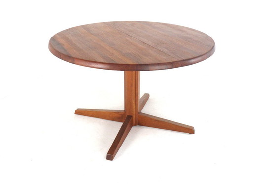 Image 1 of Table ronde de salle à manger danoise 'Lunde' en teck massif vintage