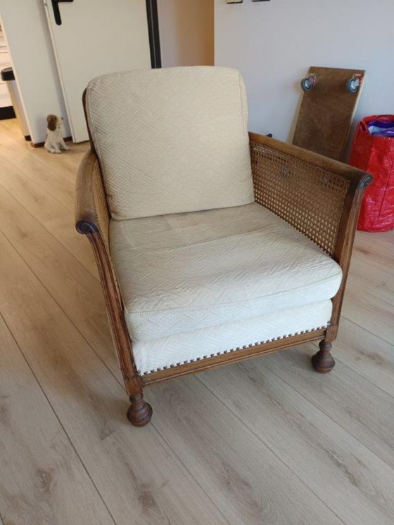 Antique chair (65 x 78 x 75 cm) with 2 cushions – Armchairs, Textile, Wood (photo 6 of 12)