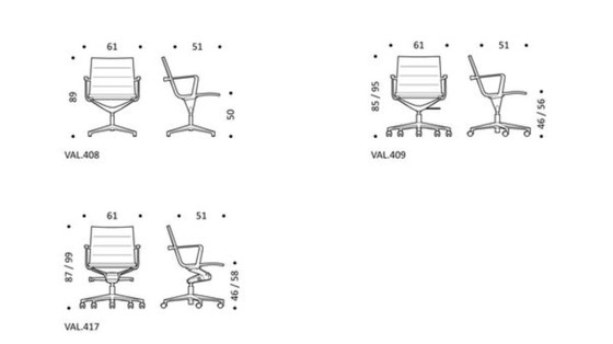 Image 1 of 4x Valea Elle 409 design office chair ICF wheels