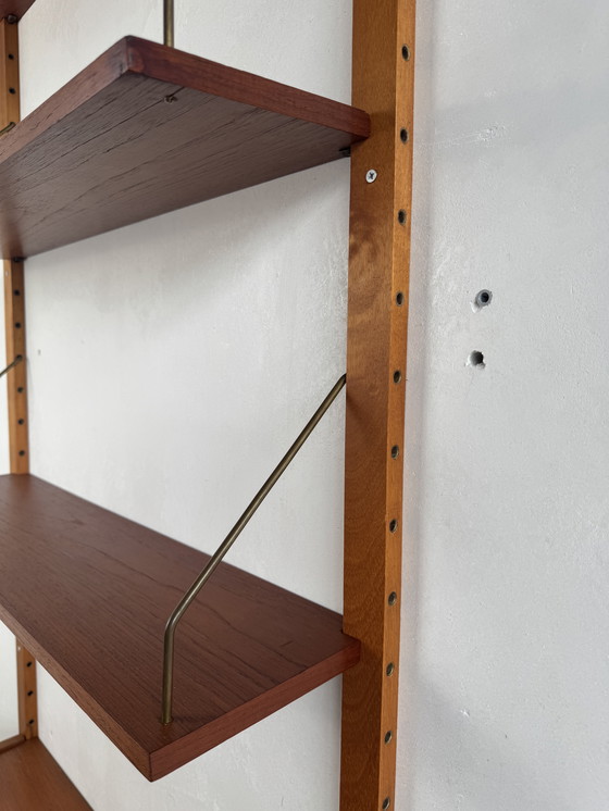 Image 1 of Vintage Modular Wall Unit – Danish Design in Teak with Brass Details
