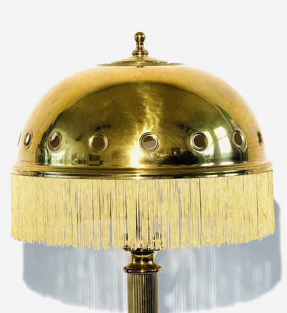 Image 1 of LAMPE DE TABLE EN LAITON MUSHROOM PAR SÖLKEN LEUCHTEN, ALLEMAGNE, CIRCA 1960s