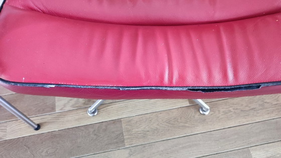 Image 1 of 4 Artifort Channel armchairs - Red leather