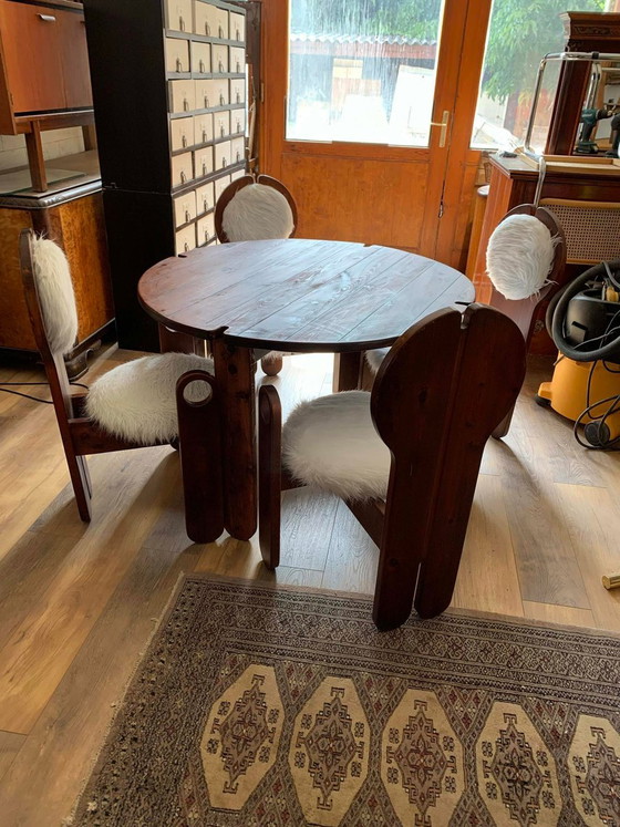 Vintage Dining Chairs & Table by Szedleczky, 1960s, Set of 5 – Dining set (photo 3 of 8)