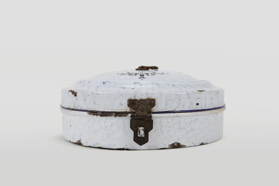 Image 1 of Seltener Emaille-Brotkasten mit Wabenmuster, Deutschland 1910er Jahre