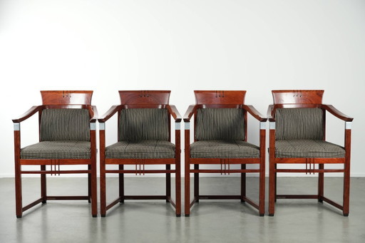 4 x Fabric Schuitema designer dining chair with armrests from the Decoforma series