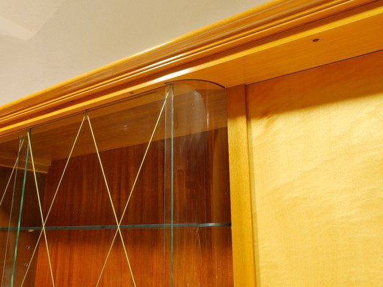 Image 1 of Buffet haut vintage avec grande vitrine, meuble de salon, années 1960, Allemagne