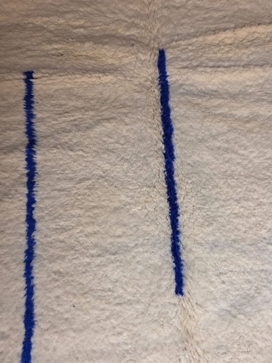 Image 1 of Alfombra Beni Ourain azul y crema, 258 x 161 cm