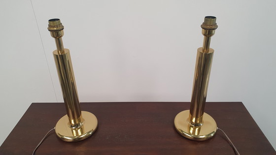 Image 1 of 2x messing tafellamp Baulmann Leuchten, Duitsland jaren 80