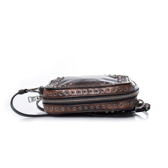 Image 1 of Borsa a tracolla vintage Prada Vitello con decorazioni a tema fotografico.