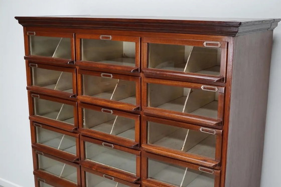 Image 1 of Vintage Dutch oak/mahogany haberdashery cabinet, 1930s
