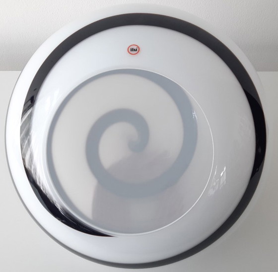 Image 1 of Gran lámpara de mesa/pie de cristal ILU di Vetro, modelo Zebra, cristal blanco y negro, diseño holandés de cristal italiano.