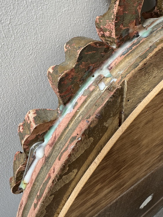 Image 1 of Antique Louis XVI Oval Knot Mirror