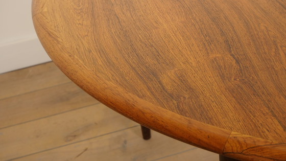 Image 1 of Table de salle à manger ronde vintage | Bois de rose | extensible