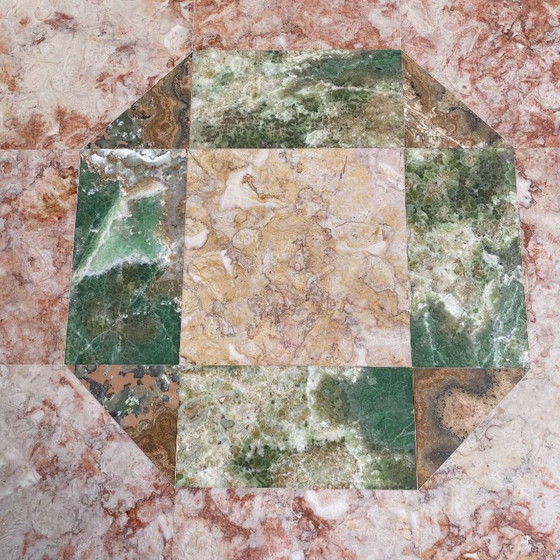 Image 1 of Vintage Marble Travertine Dining Table Italian Design