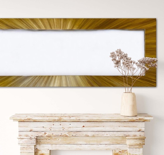 Image 1 of Specchio in intarsio di paglia