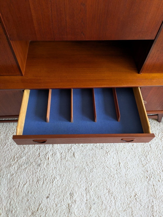 Credenza a muro vintage in teak, Louis van Teeffelen, Wébe – Credenze, Ceramica, Legno (photo 14 of 15)