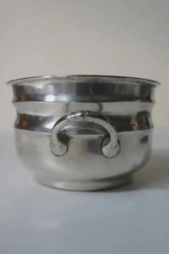 Coupe en métal argenté avec poinçon diamant "SIS" - XXe siècle – Vaisselle, Vintage (photo 5 of 9)