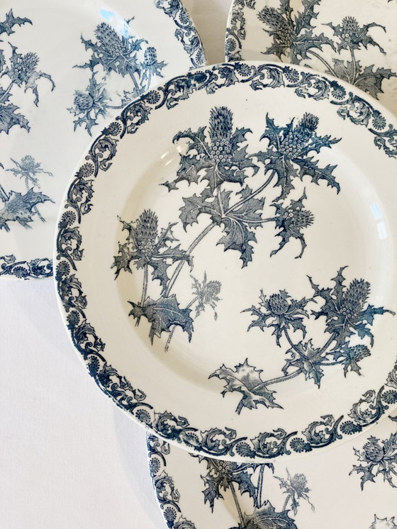 Image 1 of 4 Clairefontaine Ironstone Plates, Righi Pattern