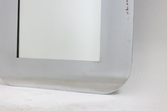 Image 1 of Specchio rettangolare, metallo lucido. Italia, anni '70