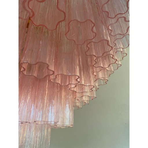 Luxury Pink Murano Tronchi Flush Ceiling Fixture