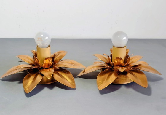 Image 1 of Wandlampen in Hollywood Regency-stijl uit de jaren 70.