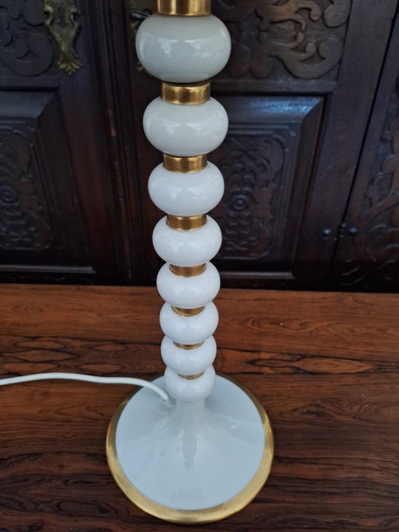 Mid-Century Tall Italian Table Lamp with Stacked Spheres, 1970s – Porcelain (photo 7 of 15)