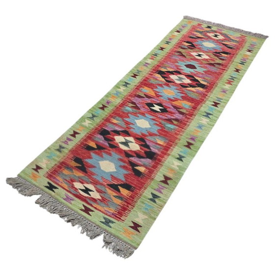 Handgeweven loperkleed van Afghaanse wol – Maimana Kelim, 196x70 cm – Vloerkleden en tapijten, Wool (photo 5 of 6)