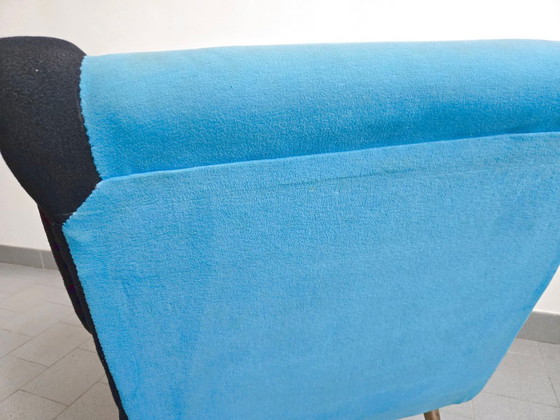 Image 1 of Vintage fauteuil uit 1950, rockabilly wollen jersey, DLG Marco Zanuso Arflex jaren 50