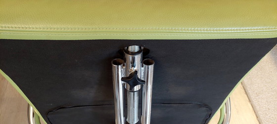 Image 1 of Moderne draaifauteuil leer chroom