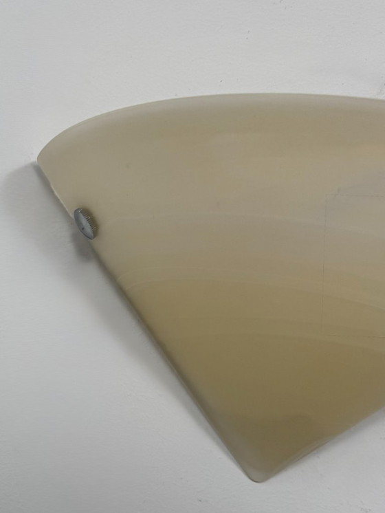 Image 1 of Applique vintage, cromo e vetro smerigliato, Francia, 1980