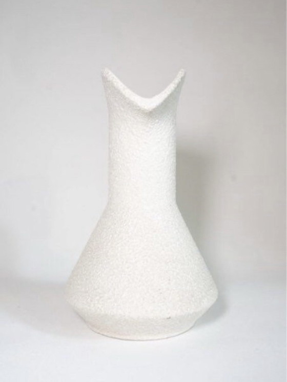 Image 1 of Vintage Bertoncello vase by Roberto Rigon signed, white ceramic from the 70s