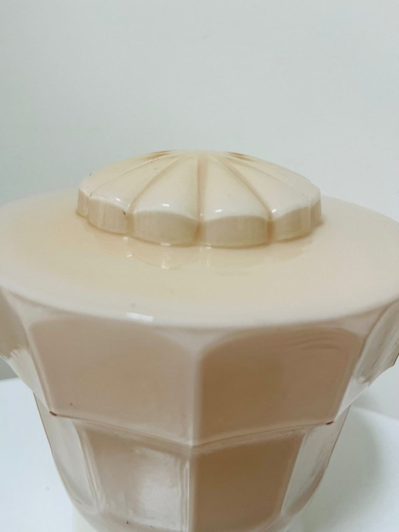 Image 1 of Lichtroze Art Deco vintage plafondlamp van Thabur