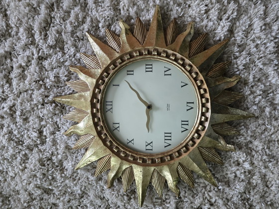 Karlsson Sun Clock - Gold Plated Vintage Dutch Design – Wood (photo 4 of 5)
