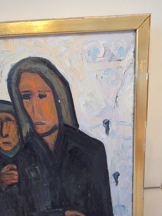 André Bulthé (1923–1996) – Portrait expressif de quatre figures – Huile sur toile – Peintures et dessins (photo 5 of 12)