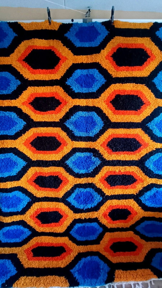 Image 1 of Unique Moroccan wool carpet - 2 x 3 meters - retro / space age style
