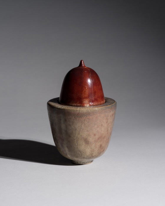 Image 1 of Studio Ceramic Box Duo – Mario Enke, Duitsland, 2010 · Sculpturale containers van steengoed, gebakken in reductieoven