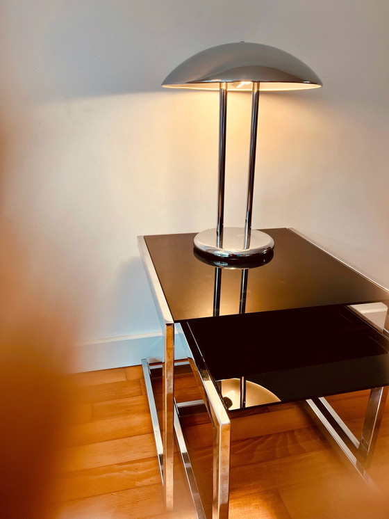 Image 1 of Tavolini laterali neri e cromati