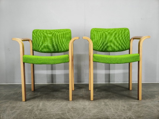 Image 1 of Ensemble de 4 fauteuils danois en chêne, par Magnus Olesen, années 1960