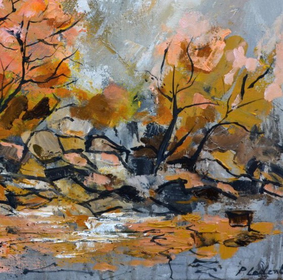 Along the River in Autumn – P. Lambert, Dipinti e disegni, Canvas (photo 3 of 5)
