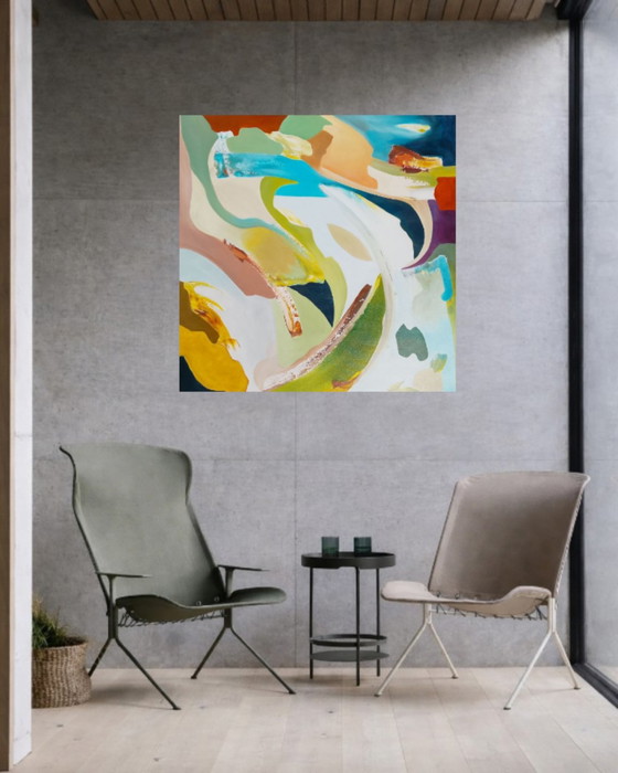 Acrylic painting #Wind 100x100cm – joart, Paintings & Drawings, Canvas (photo 6 of 15)