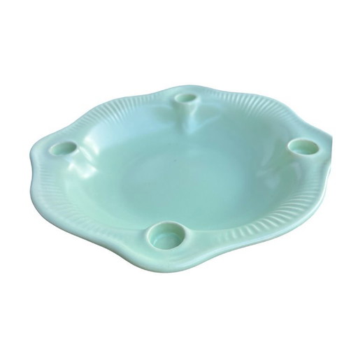 Piatto dell'Avvento/portacandele in ceramica, Jasba, Germania, anni '60 | Verde menta