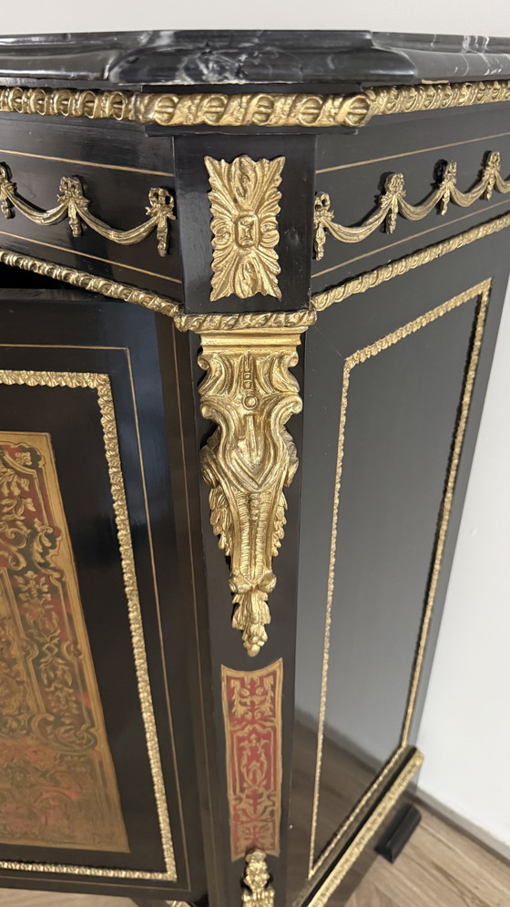 Image 1 of Boule style desk and cabinet