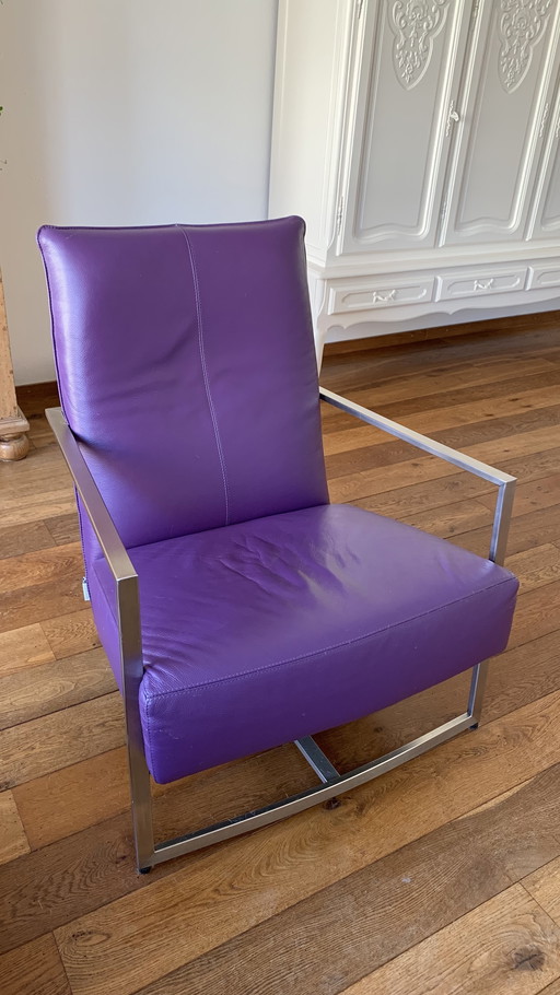 Topform Prado Design Purple Leather Armchair